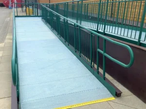 Easiramp wheelchair ramps with high grip high traffic robust expanded metal surfaces